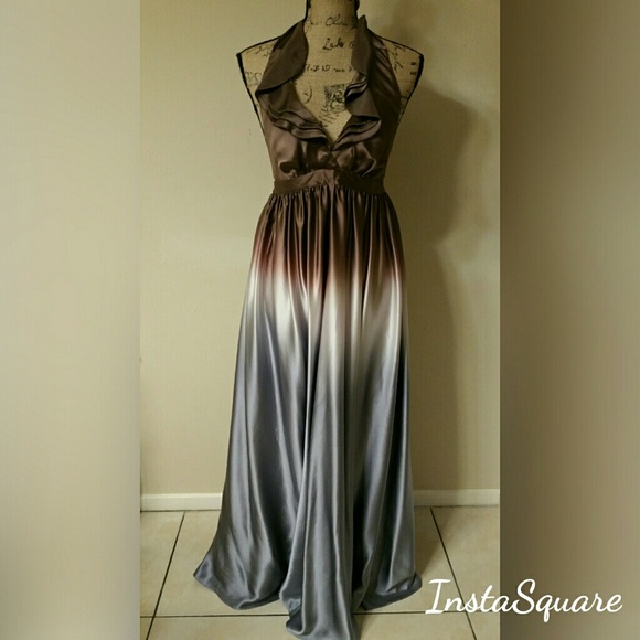Moda International Dresses & Skirts - {MODA International} Ombre Halter Back Silk Gown